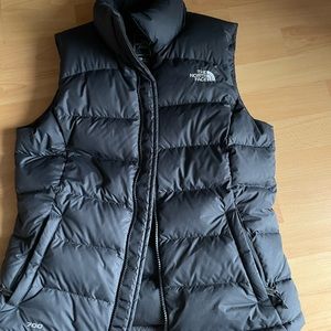 North Face black duvet vest sz S